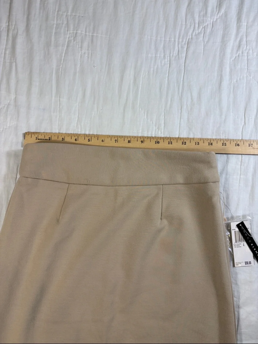 NWT Grace Elements‎ Tan Pencil Skirt High Waist Career Business Casual Women's 4